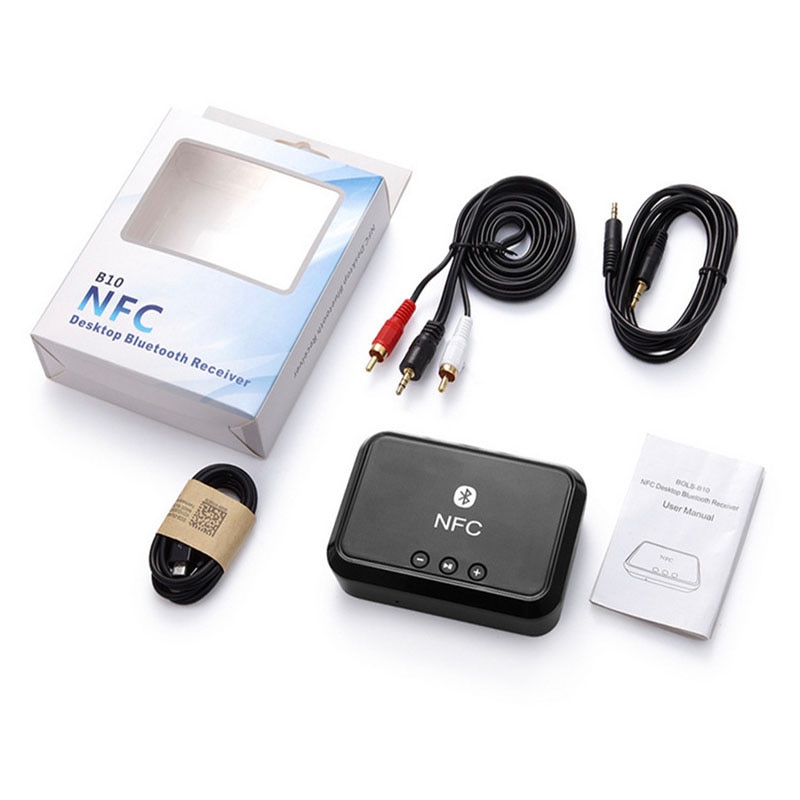 Bluetooth V4.1 Edr Ontvanger Adapter Nfc 3.5Mm Rca Audio Aux Kabel Draadloze Bluetooth Stereo Dongle Receptor Voor Thuis Speaker