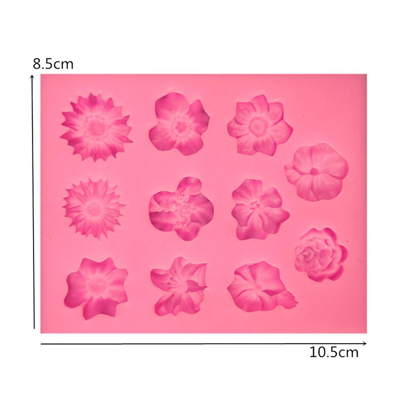Sunflower Rose Flowers Shape Silicone Mold Cake Border Chocolate Sugar Craft Polymer Clay Crafts 3D Mould DIY Decoration Tools: A
