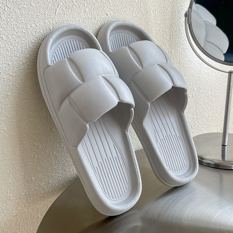 Dikke Platform Cloud Slippers Zomer Strand Schoenen Eva Zachte Zool Slide Sandalen Antislip Huis Badkamer Schoenen: GRAY / 42-43