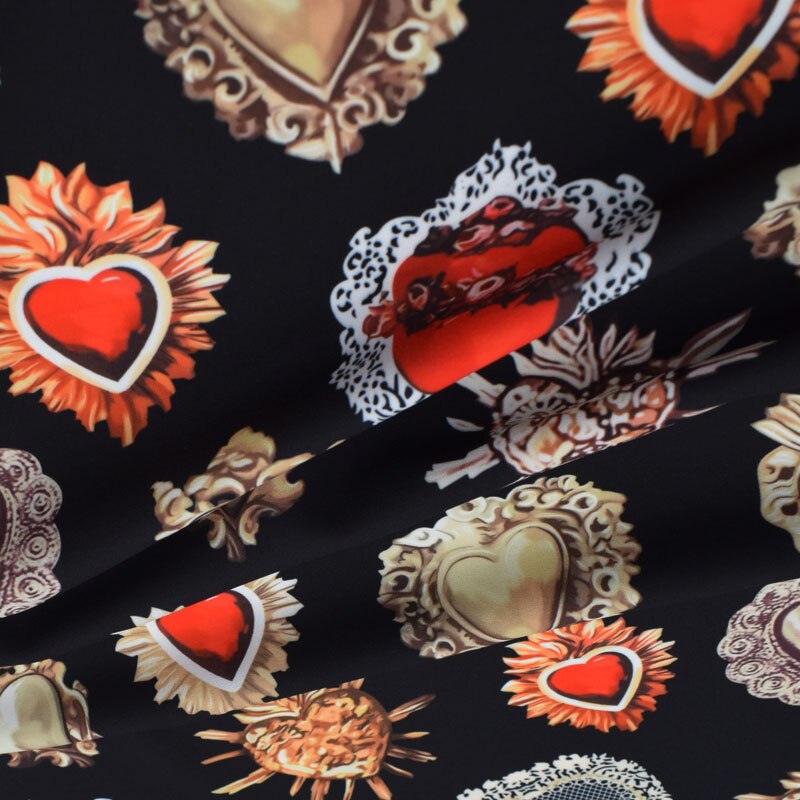 ! tela de raso elástica de gemas rojas para vestido de verano, telas de tela para vestidos de metros, tissu au metres, tejido tela, tela shabby chic