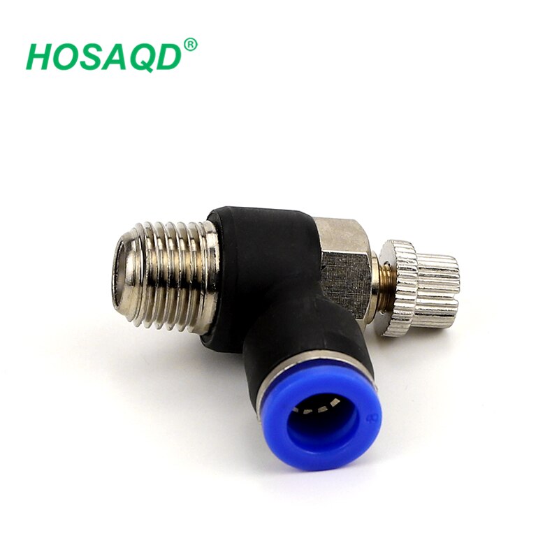 Gas restrictor valve quick connector Pneumatic speed flow controller 8mm 6mm 10mm 12mm outer diameter hose 1/4" 1/8" 3/8" 1/2" B
