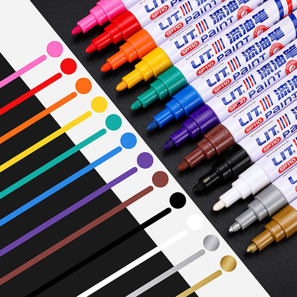 Pluma impermeable para reparación de arañazos de coche, marcador de pintura aceitosa para neumáticos de rueda de coche, eliminador de relleno de pintura, marcador de pintura para neumáticos de vehículo