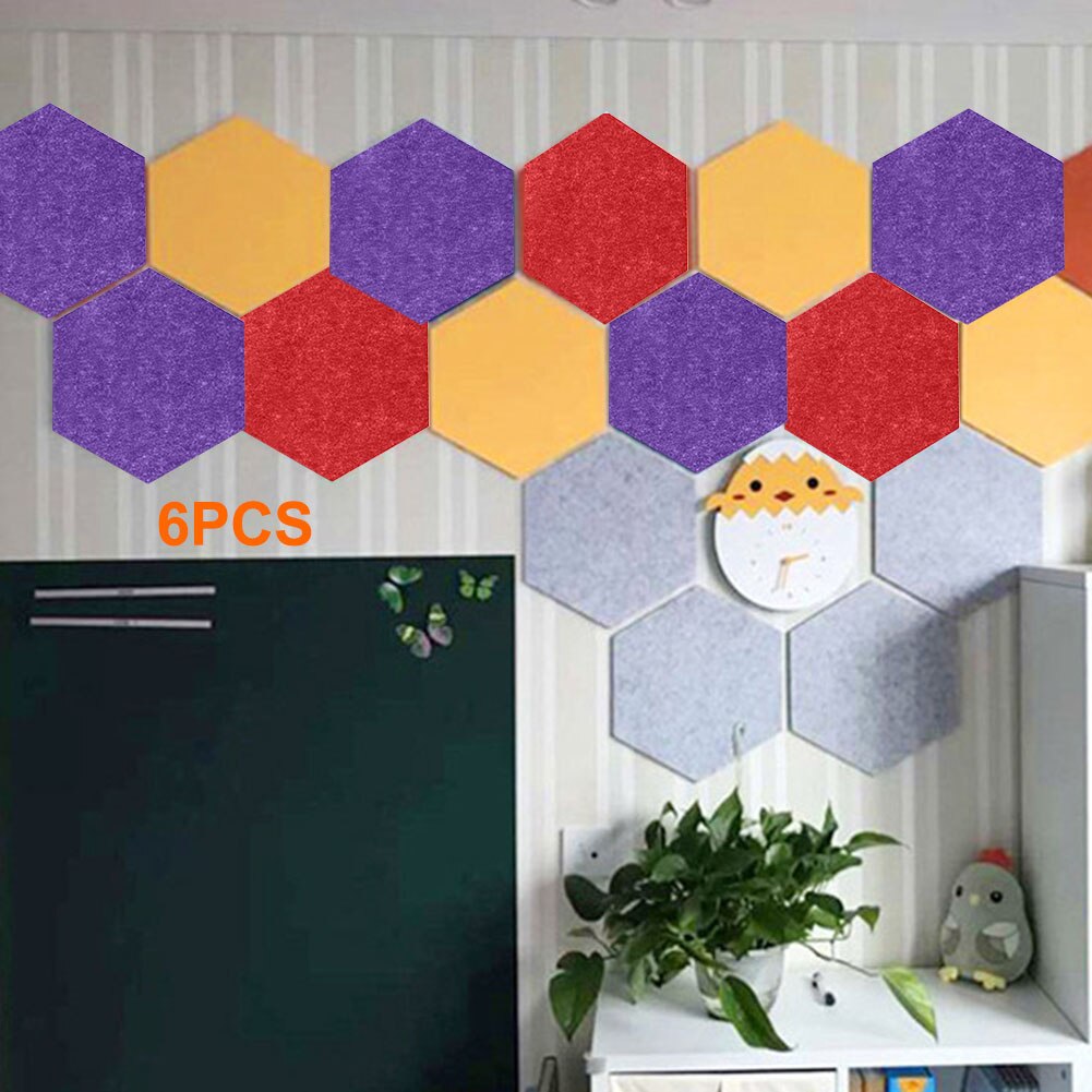 Tablero de corcho hexagonal para decoración del hogar, autoadhesivo multifunción, moderno, para guardería, fotos, sala de estar, 6 piezas