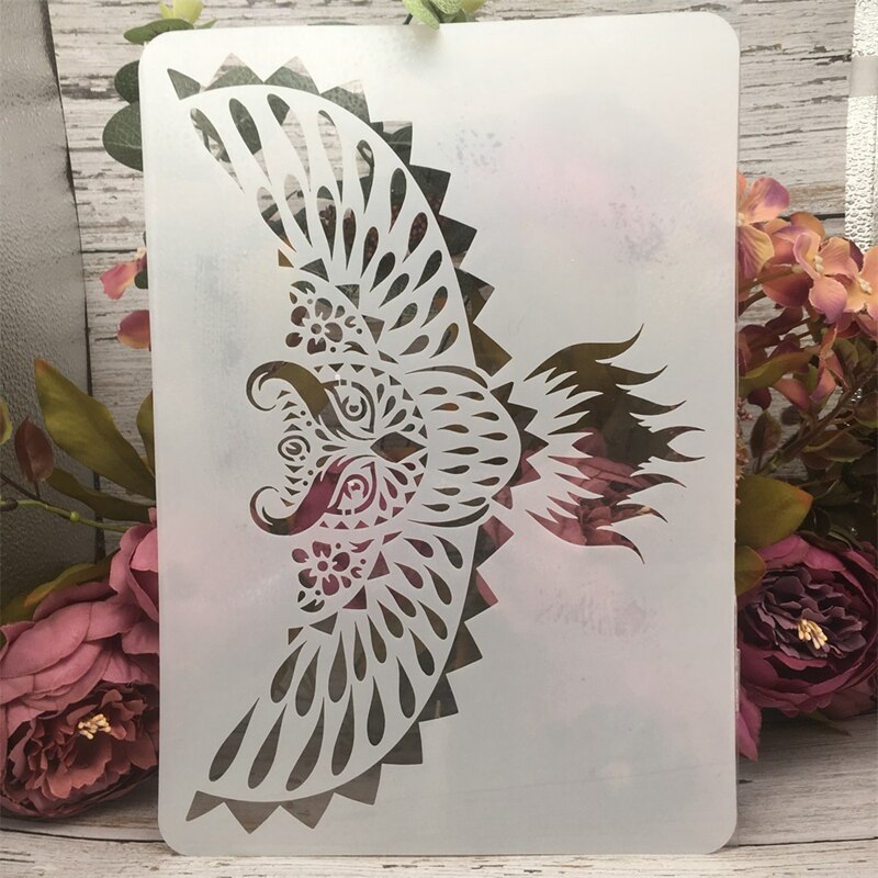 12 Stks/partij A4 Mandala Dieren Diy Muur Gelaagdheid Stencils Schilderij Plakboek Kleuring Embossing Album Decoratieve Template