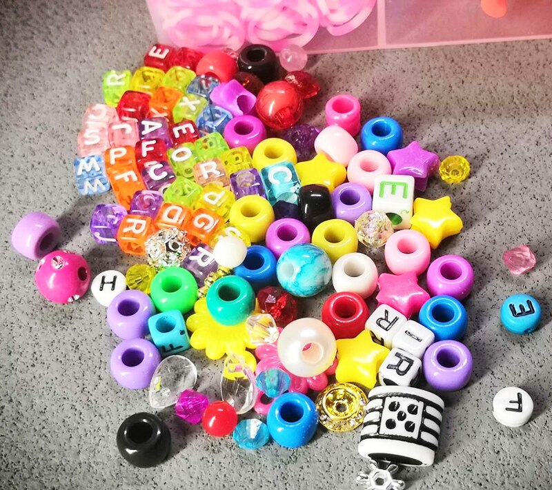 Børn farverige gummibånd vævesæt diy håndværk legetøj elastisk armbånd sæt vævemaskine bånd strikkede figurer charms legetøj