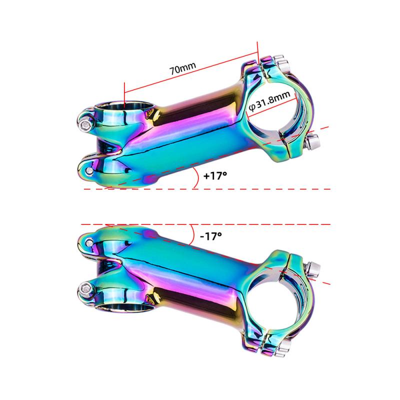 Rainbow Colorful MTB Stem Road Bike Stem 7/17 Degree 60/70/80/90mm *31.8mm Bicycle Handlebar Stem Mtb Power Bike Accessories