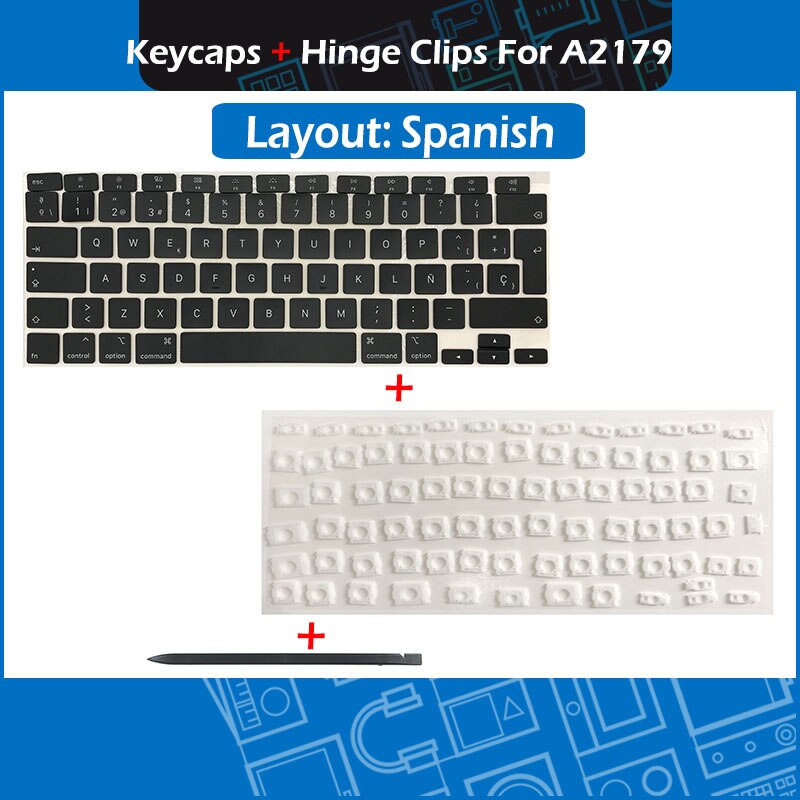 Laptop A2179 Azerty Keycaps Schaar Clips Set Voor Macbook Air Retina 13 "A2179 Toetsen Scharnieren Toetsenbord Reparatie Emc 3302