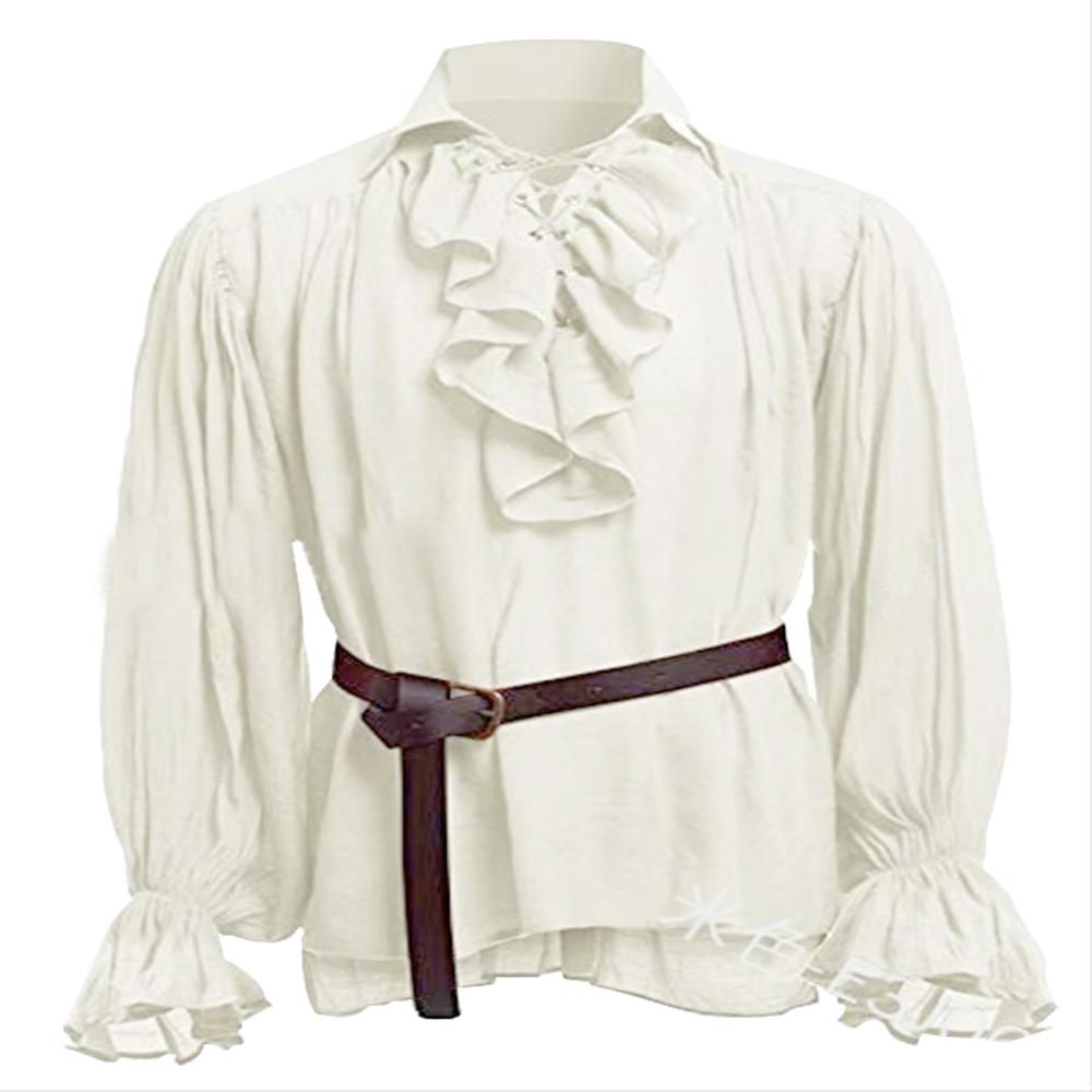 Middle Age Renaissance T-shirt Long sleeve Medieval T Shirt Vintage Gentleman Chemise