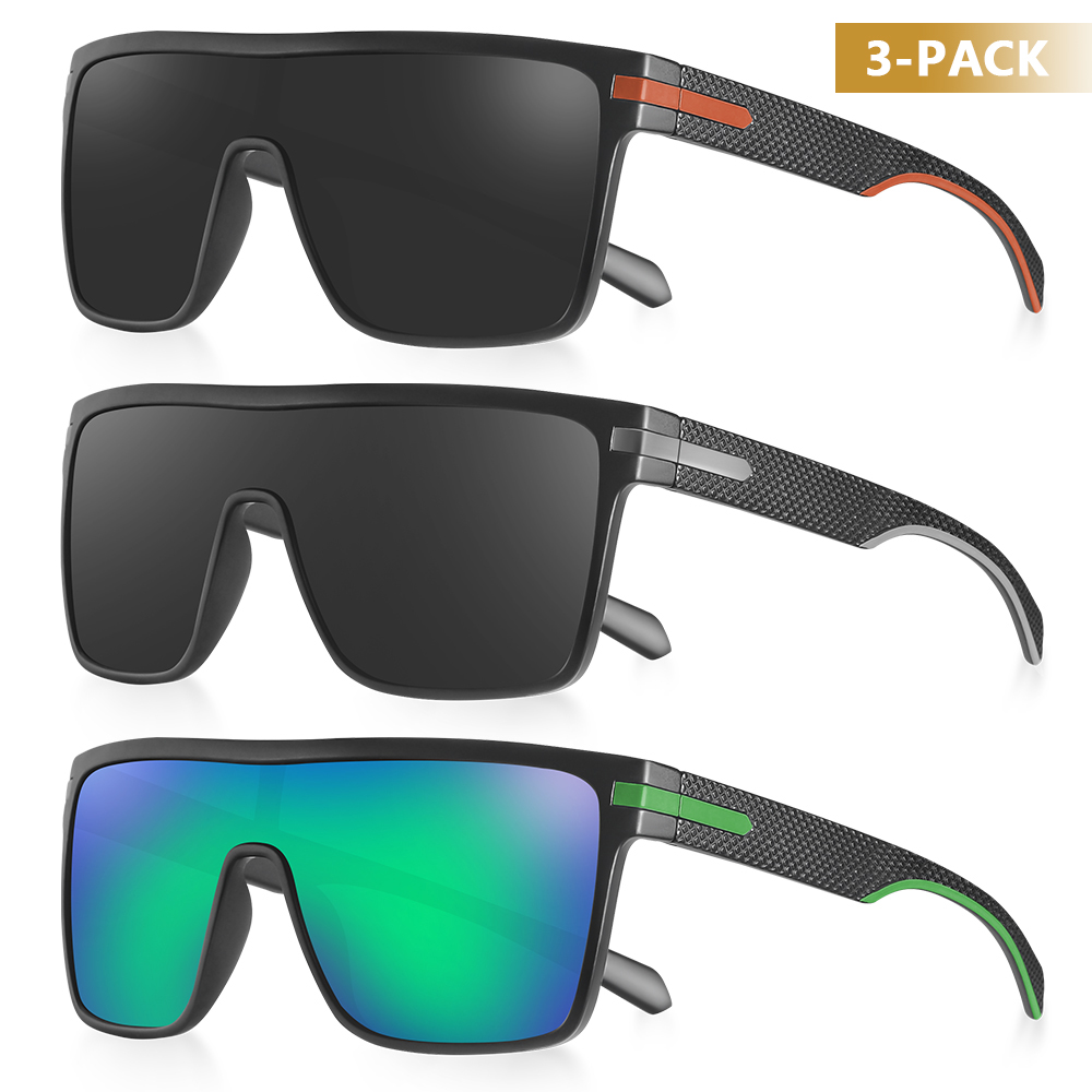 CRIXALIS Moda Polarizada Óculos de Sol Para Homens Quadrados Oversized Anti Glare Driver Espelho Óculos de Sol Mulheres UV400 Óculos Masculino: azul-Cinza