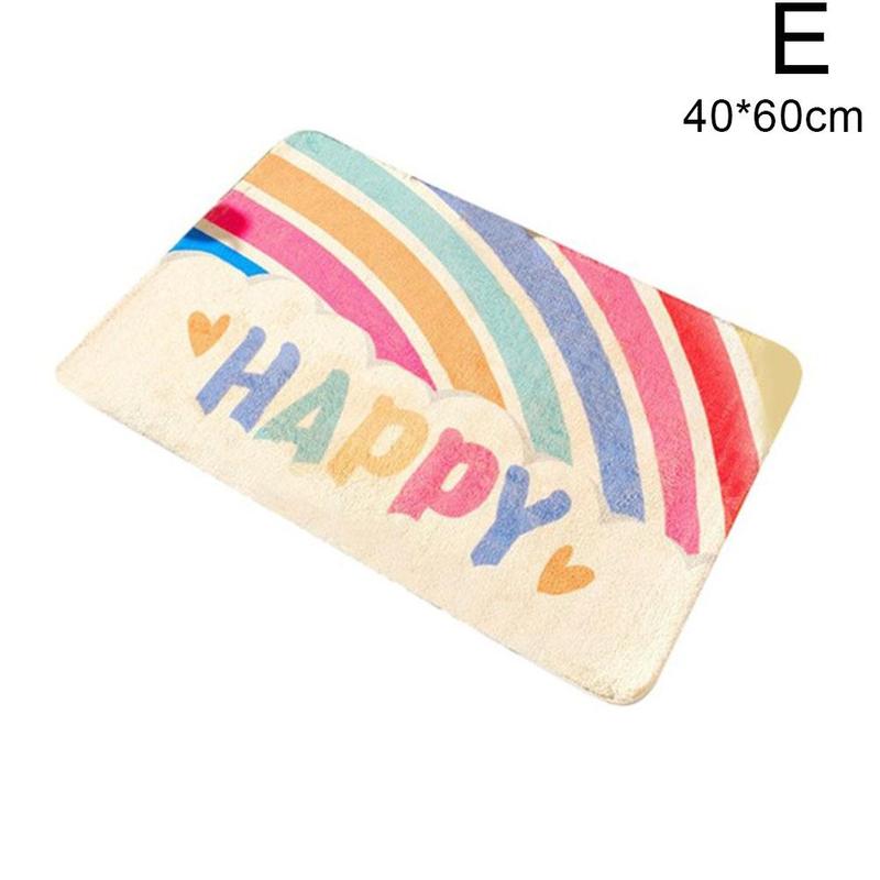 Thuis Regenboog Deurmat Halve Cirkel Vloermat Badkamer Deur Entree Antislipmatten Cartoon Kleur Tapijt Stofdicht Waterdicht Tapijt: E