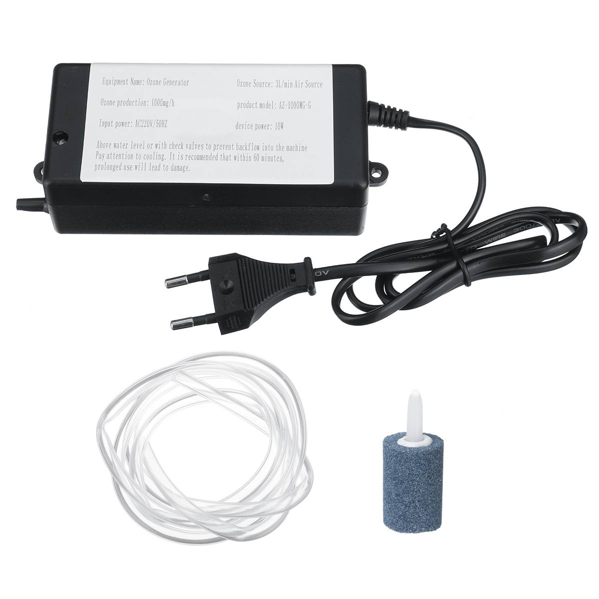Tubo de ozono de 1000mg para generador de ozono, tubo de sílice, generador de ozono, ozonizador para agua, accesorios de purificación de aire, 220/110V/coche: EU 220V