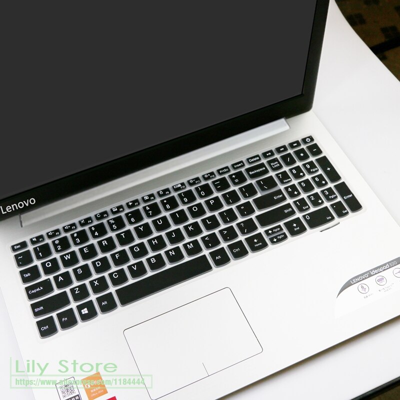 Laptop Keyboard Cover for Lenovo IdeaPad 520 720 15.6-inch - Ultra-thin Silicone Skin: Black