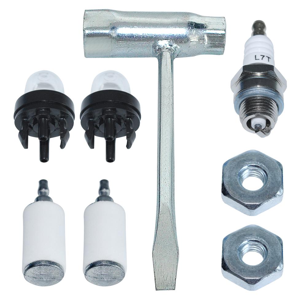 Llave de desguace con tuerca de barra, 13x19MM, filtro de combustible, cebador de bombilla, Kit de bujías para motor de motosierra Stihl
