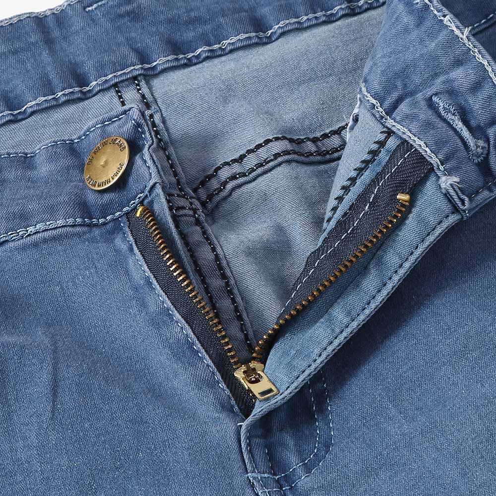 Streetwear Homme jean Vintage bleu gris couleur maigre détruit déchiré jean cassé pantalons décontractés Homme Hip Hop jean Homme