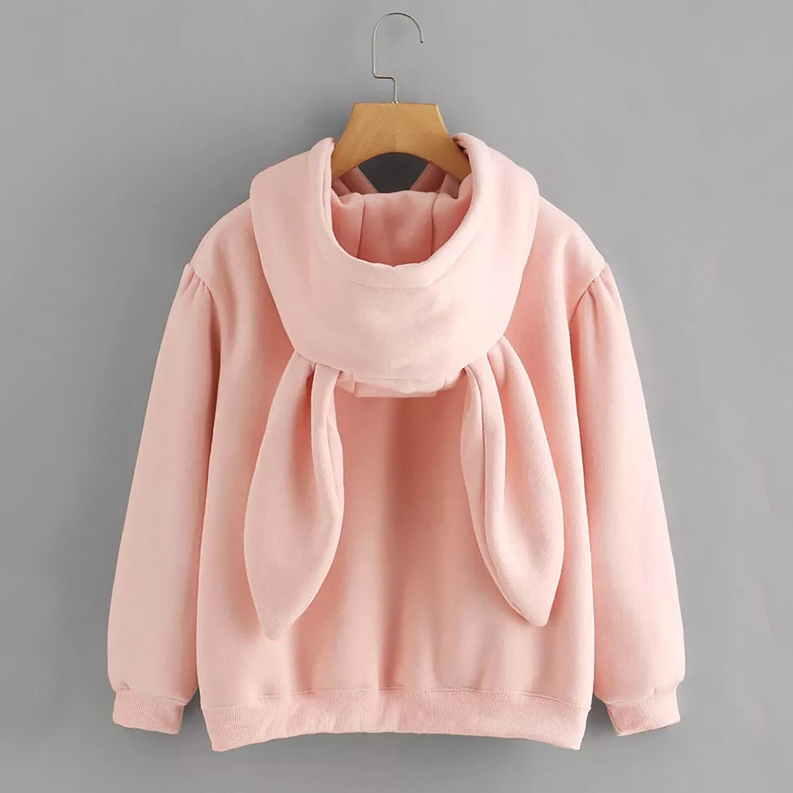 Sudadera de manga larga con capucha de conejo de dibujos animados para mujer, suéter, chaqueta, chaqueta, bonita Sudadera con capucha de conejo para mujer, Otoño e Invierno