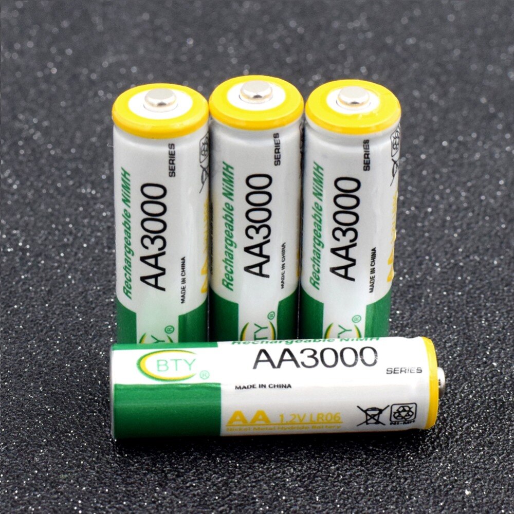 BTY 1.2V AA 3000 MAh Pre/Stay Charge Ni-MH Cells Rechargeable Nimh Batteriess AA LR6 HR6 3000mAh For Torch Remote Controls