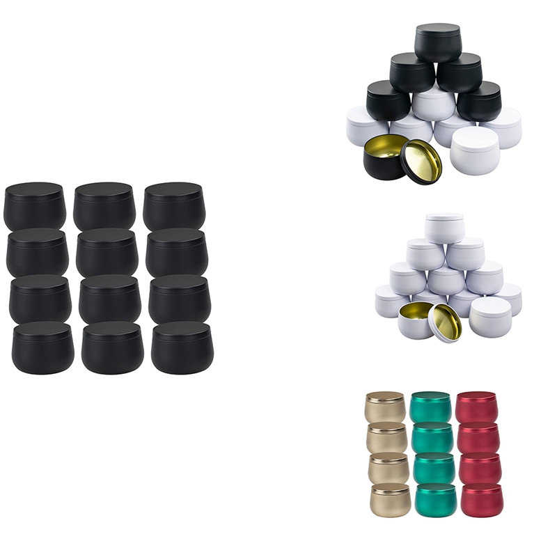 Lattine di latta per candele con coperchi-vasetti per candele da 12 pezzi, scatole di metallo per candele da 8 una volta, contenitore per candele per forniture per candele fai-da-te