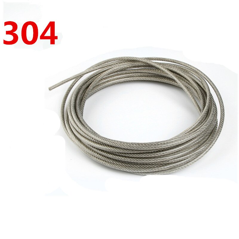 GTBL 5mm Dia Steel PVC Coated, Flexible Wire Rope Cable 10 Meters Transparent + Silver