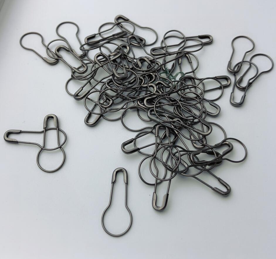 brass safety pins,500pcs/lot,silver gold black Calabash pin,garment accessories components,garment pin Pear Bulb Gourd safe pin: gunmetal