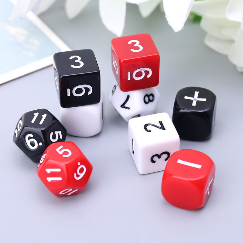 9pcs/set Addition Subtraction Symbol Dice Beads Numbers Math Teaching Board Game