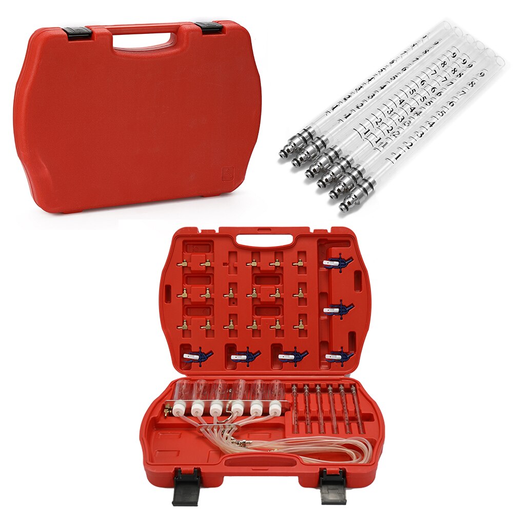 6 Cylinder Injector Flow Meter Test Tool Kit Diesels Accessory Common Rail Adaptor Fuel Tester Set