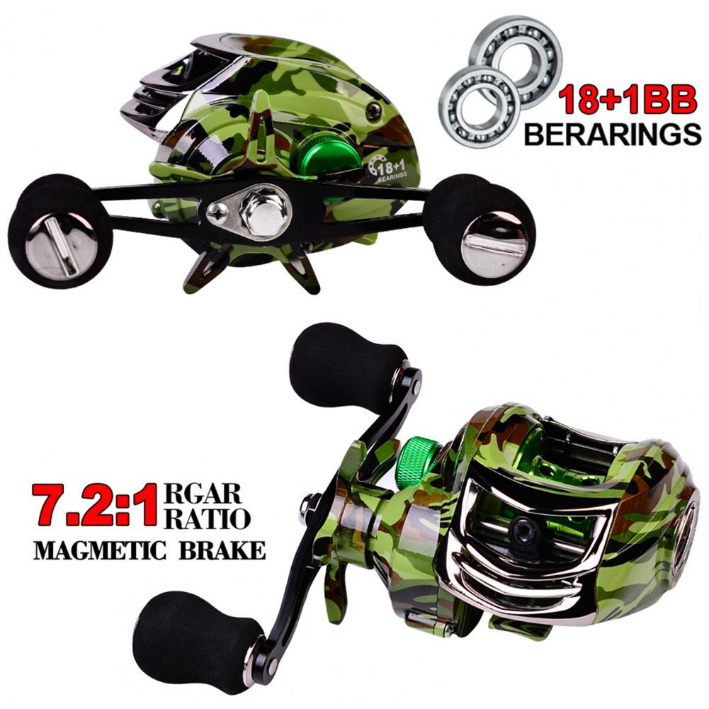 Metal Spool Baitcasting Reel 7.2:1 Hoge Snelheid Versnelling Ratio18 + 1 Bbs Vissen Wiel Visserij-reel Sturen Lijn