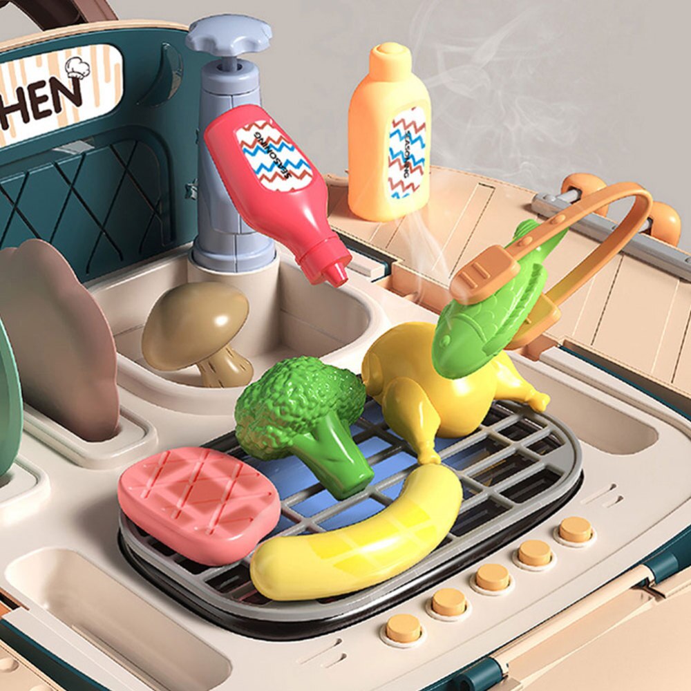 1Pcs Barbecue Kleurrijke Keuken Kind Speelgoed Winkelwagen Speelgoed Educatief Speelgoed Voor Jongen