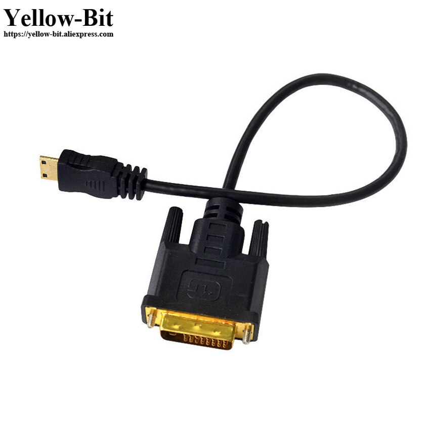 DVI 24+5pin Male To mini HDMI Male Digital Cable Lead PC LCD HD TV Gold-Plated 0.3m