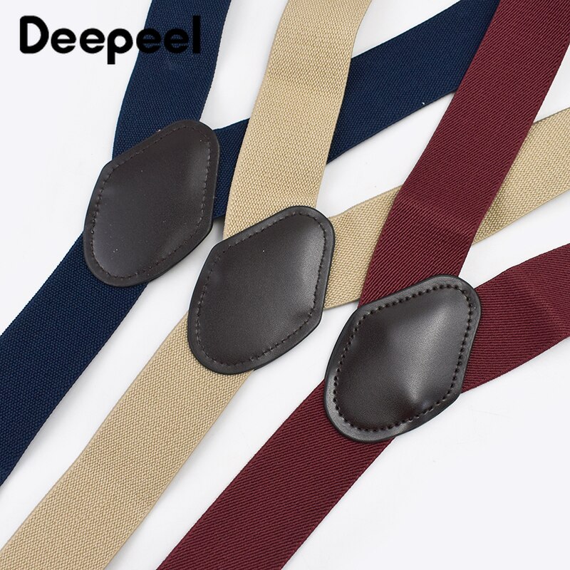 Deepeel 1pc 3.5 x 120cm unisex vuxen hängslen med 3 clips krok y typ wild sanp spännen hängsel kostym byxor justerbar rem