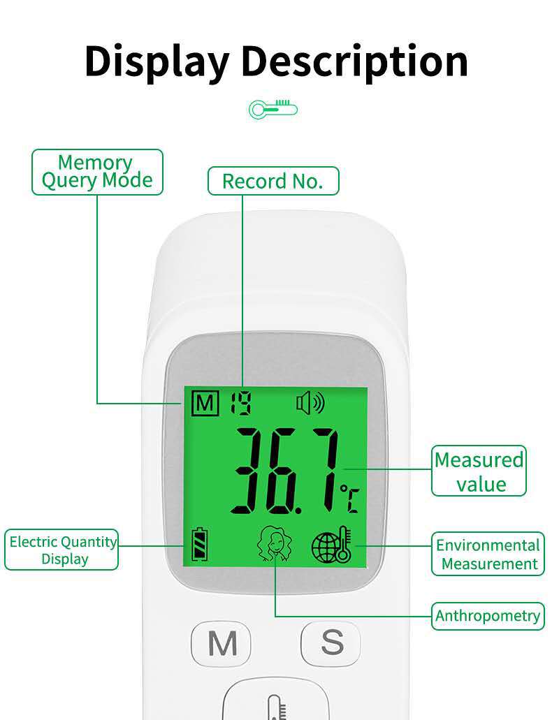 Contactloze Temperatuur Multifunctionele Meting Apparaat Infrarood Digitale Thermometer Voorhoofd Oor Lichaam Koorts Termometre