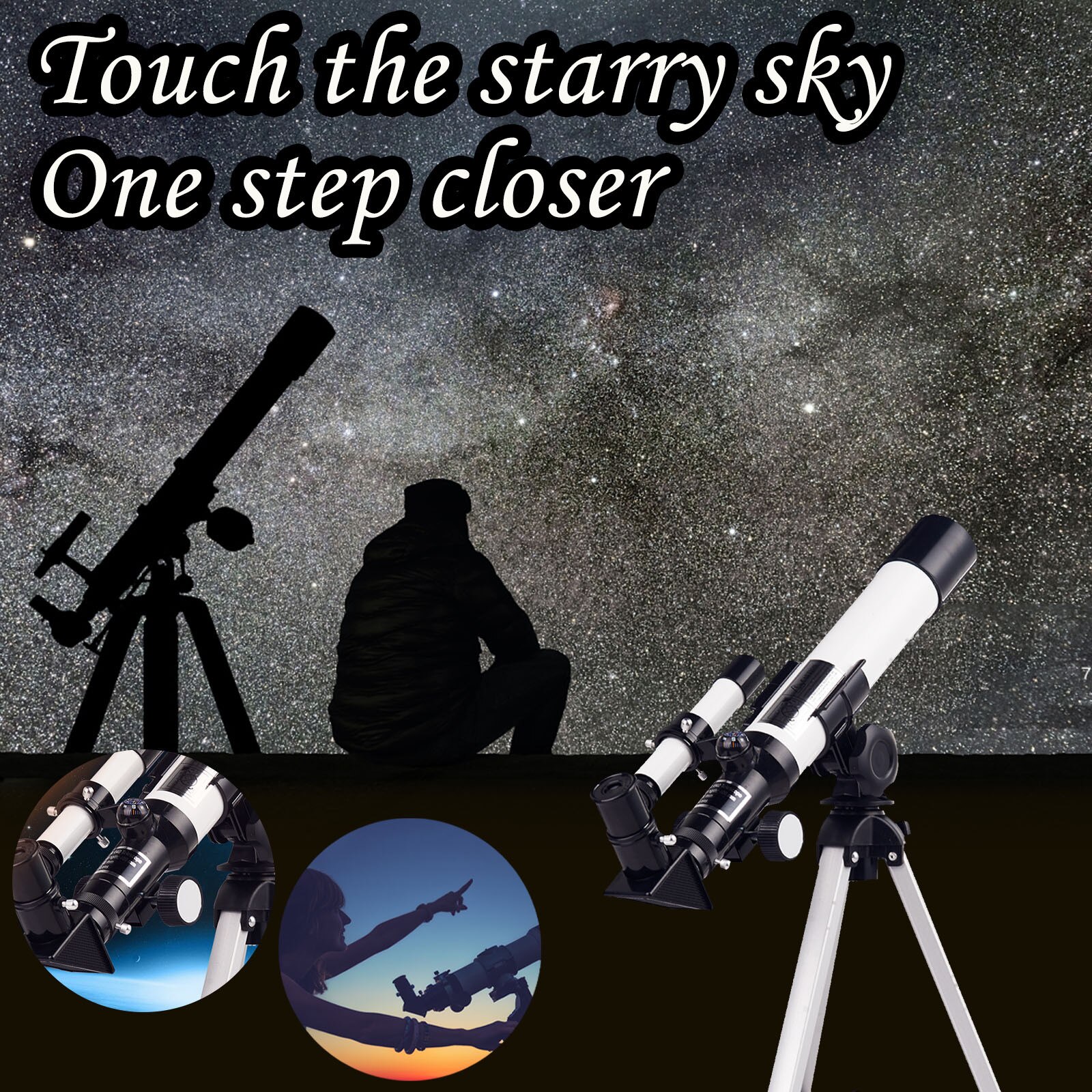 HD Astronomical Telescope Astronomical Telescope Powerful Zoom Night Vision Deep Space Star View Moon: Default Title