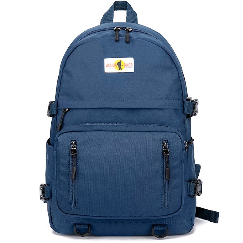 Fengdong-mochila escolar grande para adolescentes, morral impermeable de color amarillo y negro con puerto usb, bolsa para libros: Blue