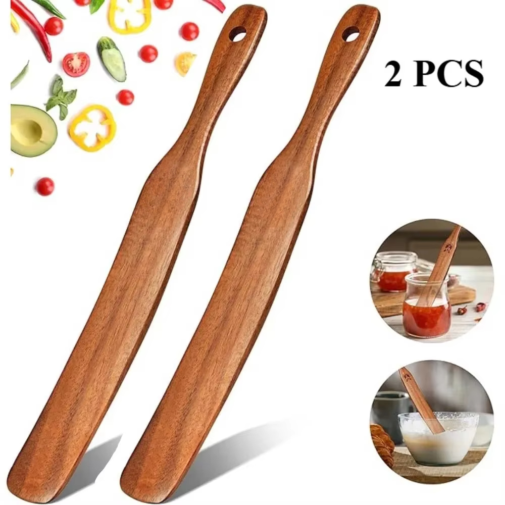 Palo agitador para mezclar pan de madera, 2 uds., 11 pulgadas, antiadherente, duradero, arrancador de masa fermentada, espátula para mezclar, herramientas de cocina: Default Title