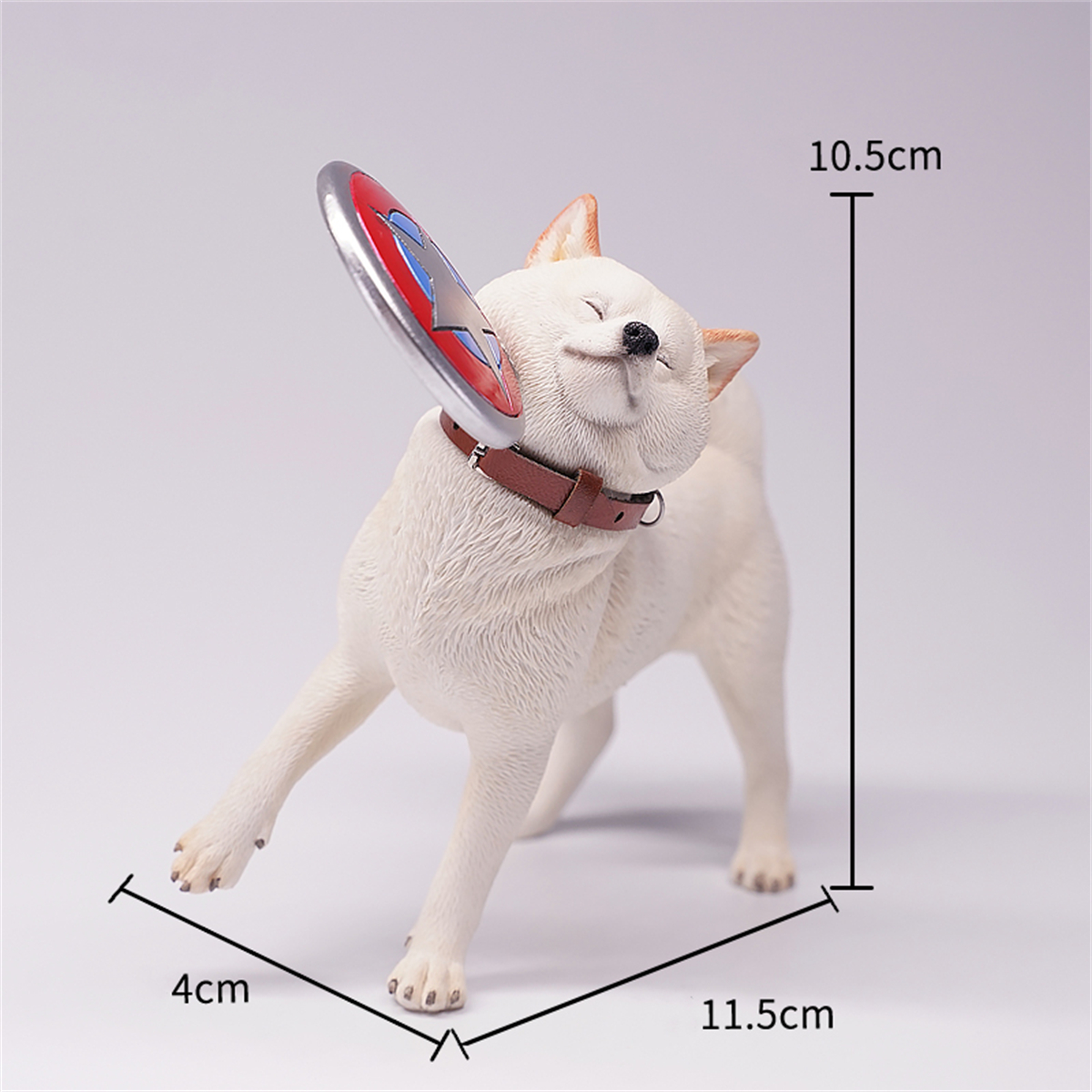 JXK 1/6 Flying Disc Shiba Inu Model Play Football Silly Dog Cute Animal Figure Ornaments Toy for Children Adults Kids