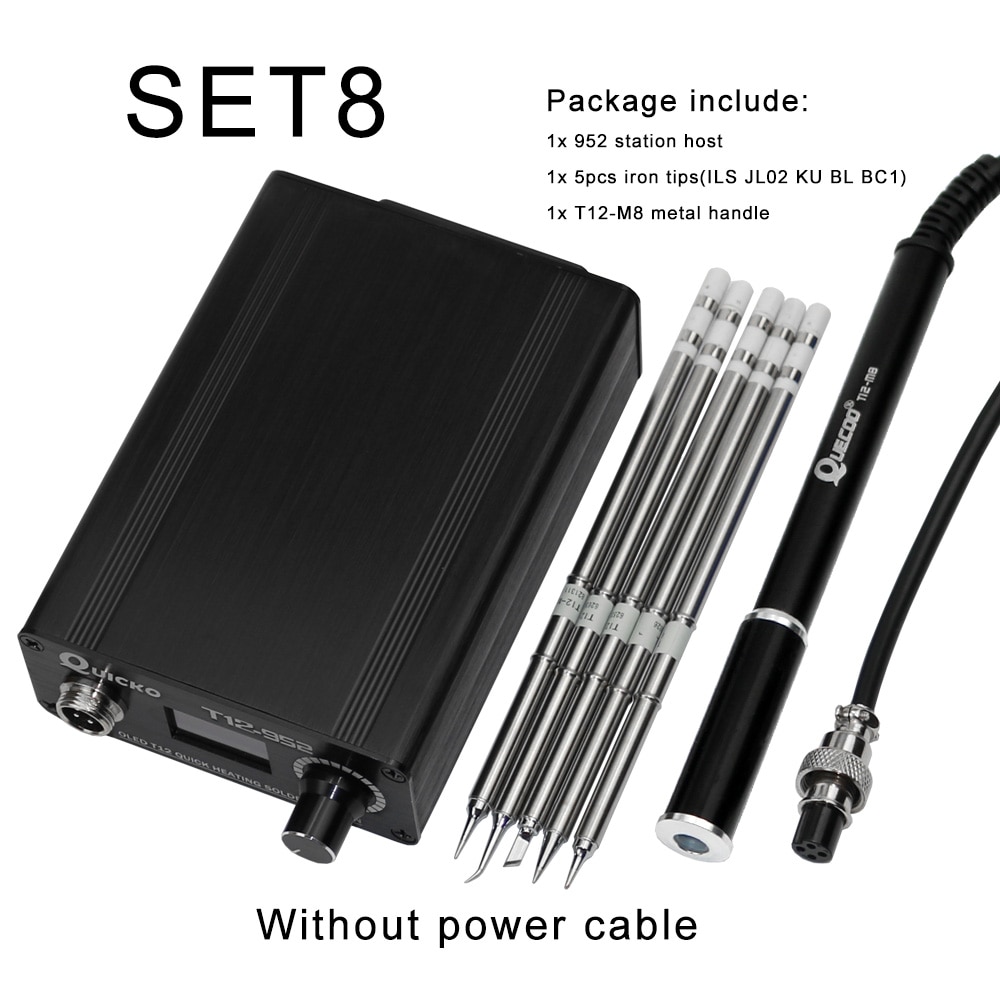 Quick Heating T12 soldering station electronic welding iron version STC T12 OLED Digital Soldering Iron T12-952 QUICKO: GRAY