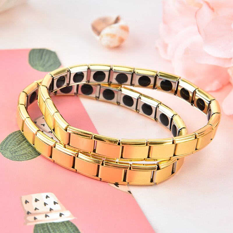 Zdrowie energia magnetyczna jonowa bransoletka z germanu mężczyźni Pulseras hombre łańcuch połączyć bransoletka ze stali nierdzewnej bransoletka kobiety mężczyźni