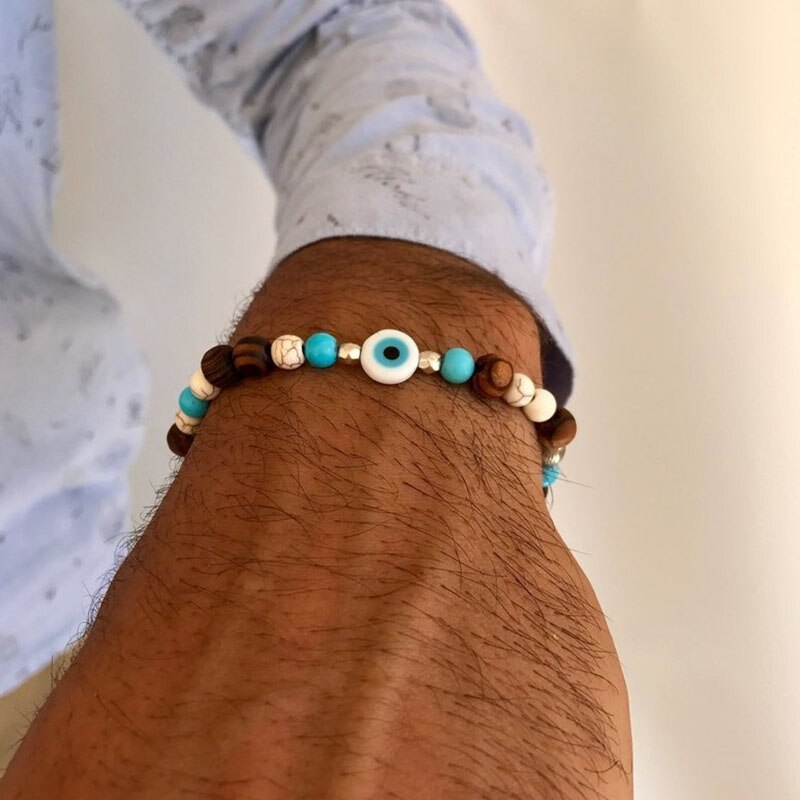 Evil Eye Bracelet, Mens Bracelet, Evil Eye Charm, Protection Bracelet