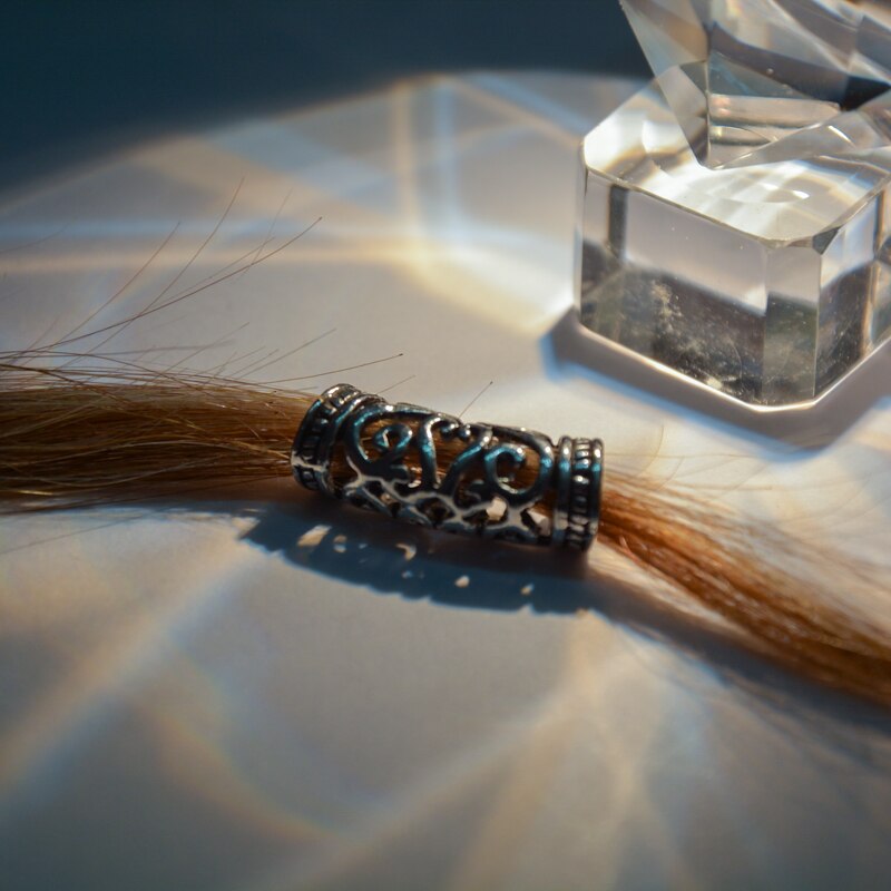 Tibet 50 stk dreadlock perler justerbar hår fletning manchet klip 7mm hul fletning hår mikro ring perler sølv ombre hår perler link