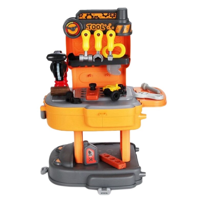 31 PCS Kids Tool Set Engineer Role-Play Toy Backpack Simulation Construction Accessories Tools Toys Pretend Playset