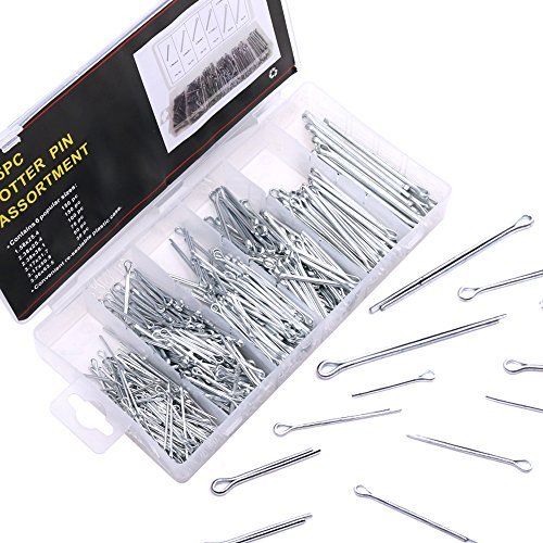 555 Pcs Heavy Duty Verzinkt Splitpen Assortiment Kit 6 Soorten Split-Cotter Bevestiging Pins Set met Doos