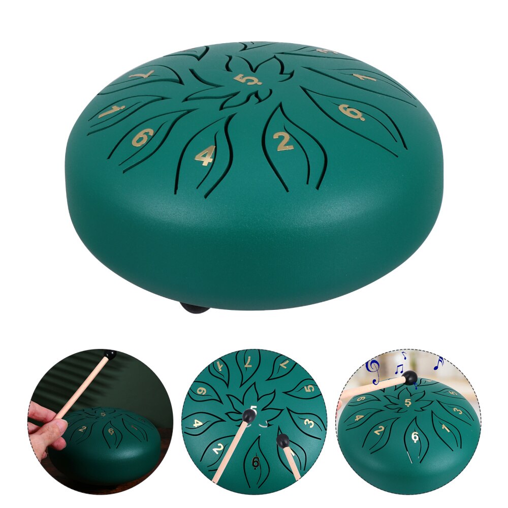 1 Set Percussion Musical Instrument 11 Tune Tongue Drum with Finger Cots