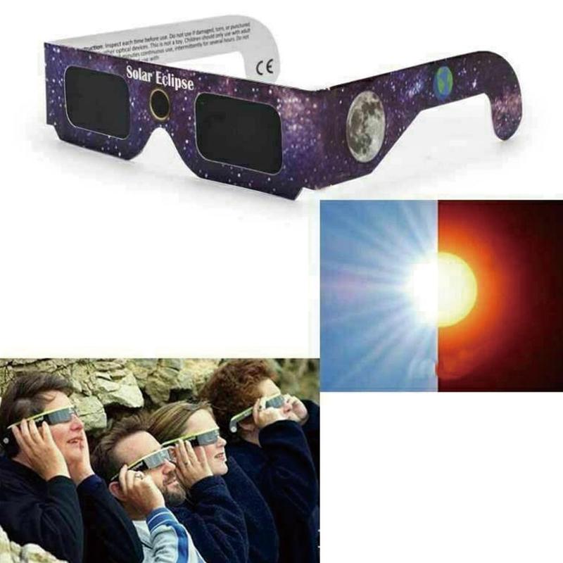10 Stuks Wit Frame Papier Zonsverduistering Bril Totale Zonsverduistering Observatie Bril Willekeurige Kleuren