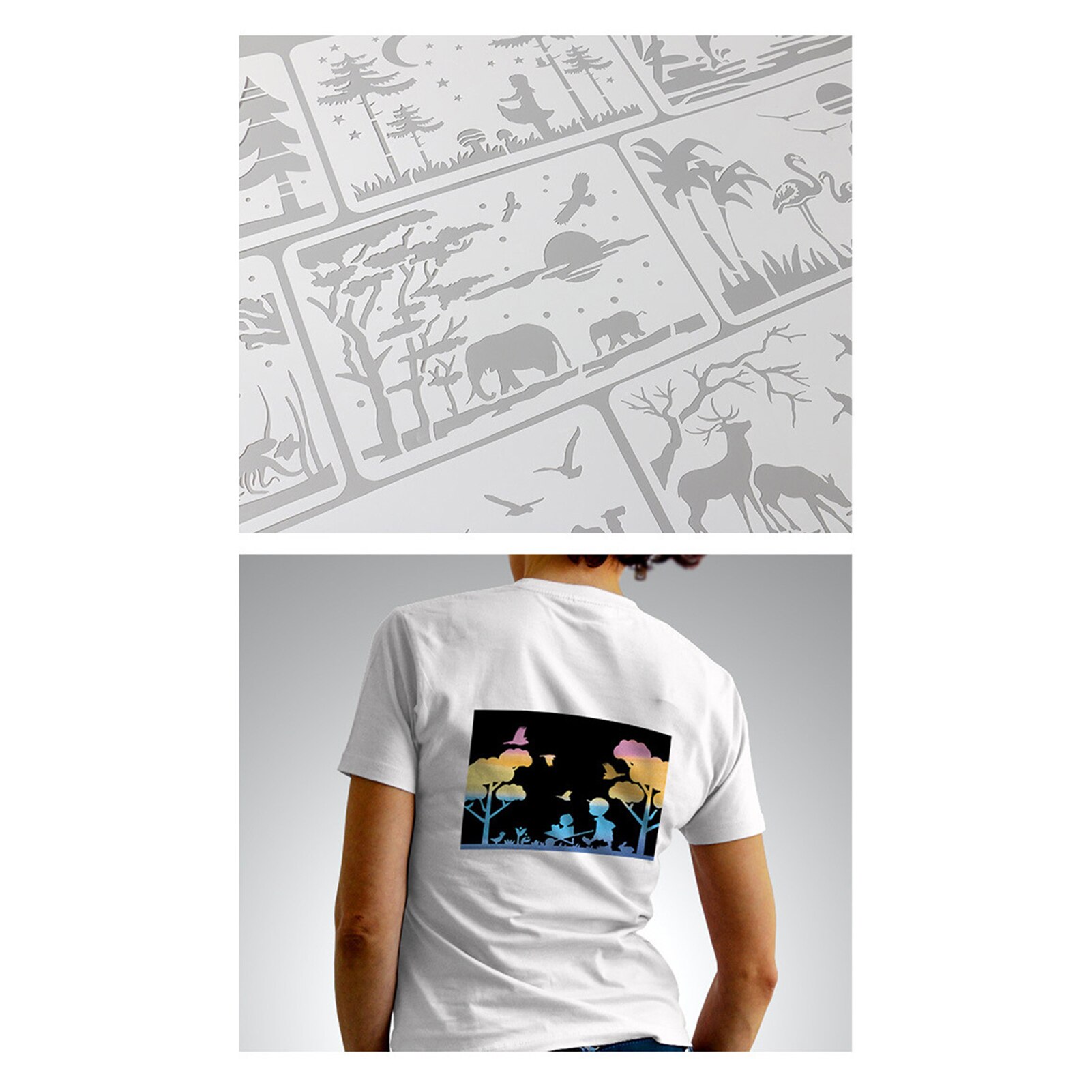 Multi-Functionele A4 Tekening Stencils Lanscape Bergrivier Sjablonen Holle Pp Plastic Sjablonen 16Pcs Herbruikbare