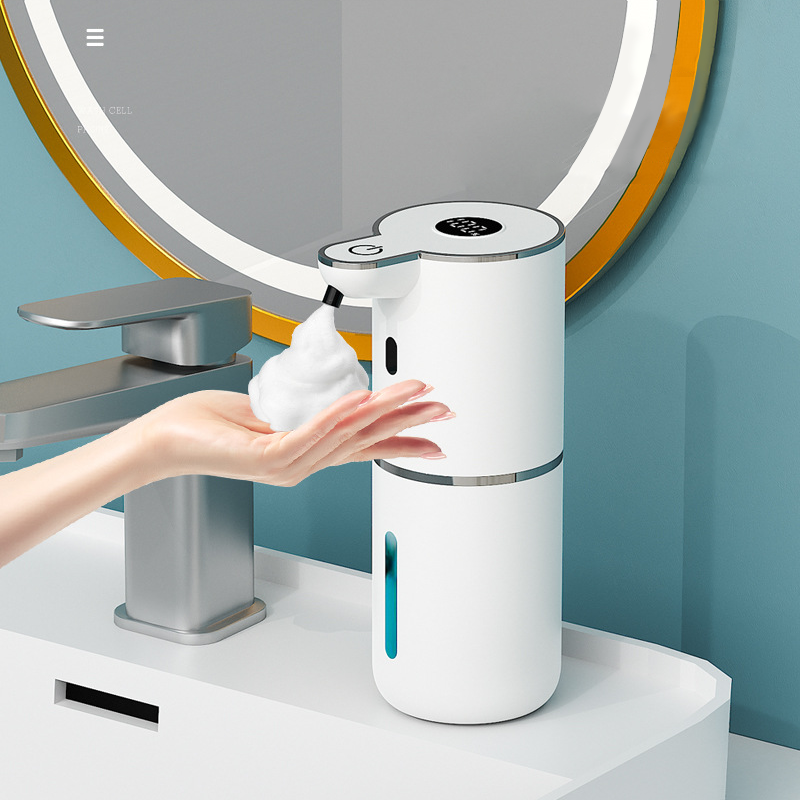 Tvålpump handtvål automatisk dispenser väggmonterad handtvätt automatisk skumtvål dispenser usb uppladdningsbar skummaskin: Elfenben