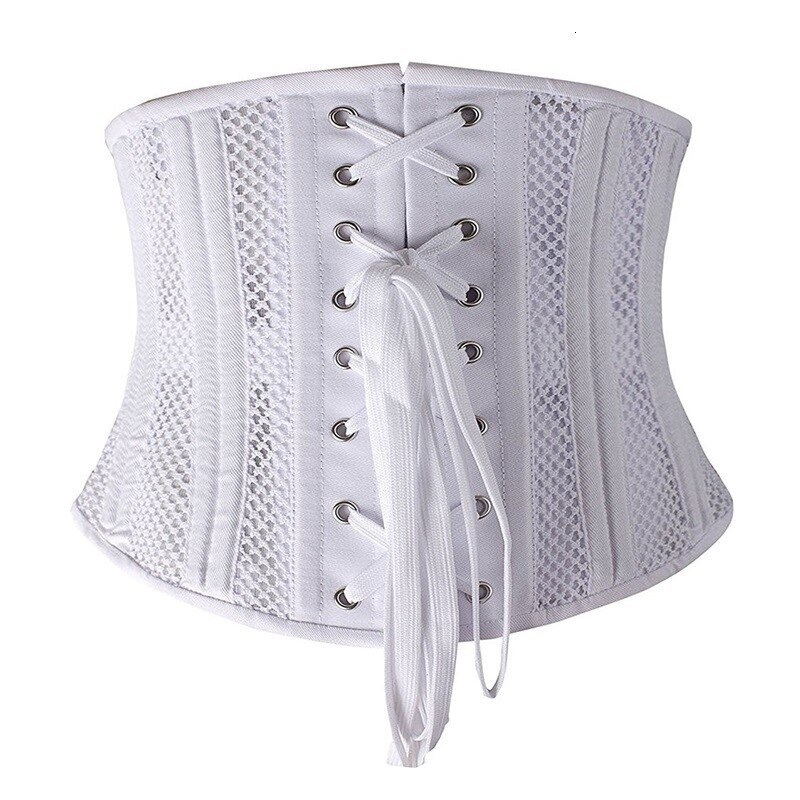 Underbust Corset Women&#39;s 26 Steel Boned Short Torso Breathable Mesh Waist Cincher Waspie Corset for Weight