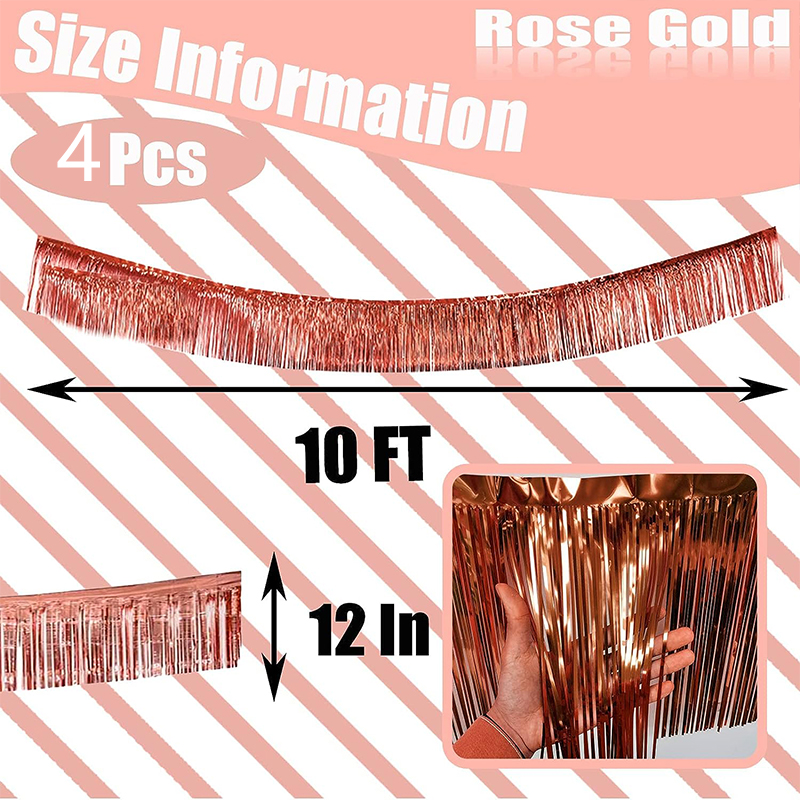 Guirnalda de flecos de aluminio, banderines de 30x300CM para colgar en la pared, cortina, telón de fondo, decoración para boda, de cumpleaños