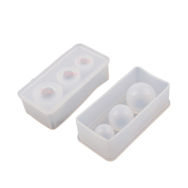 Molde de silicona para decoración del hogar, esferas de rejilla con agujero, colgante, epoxy, moldes de resina epoxi, manualidades, joyería artesanal: 3 grid