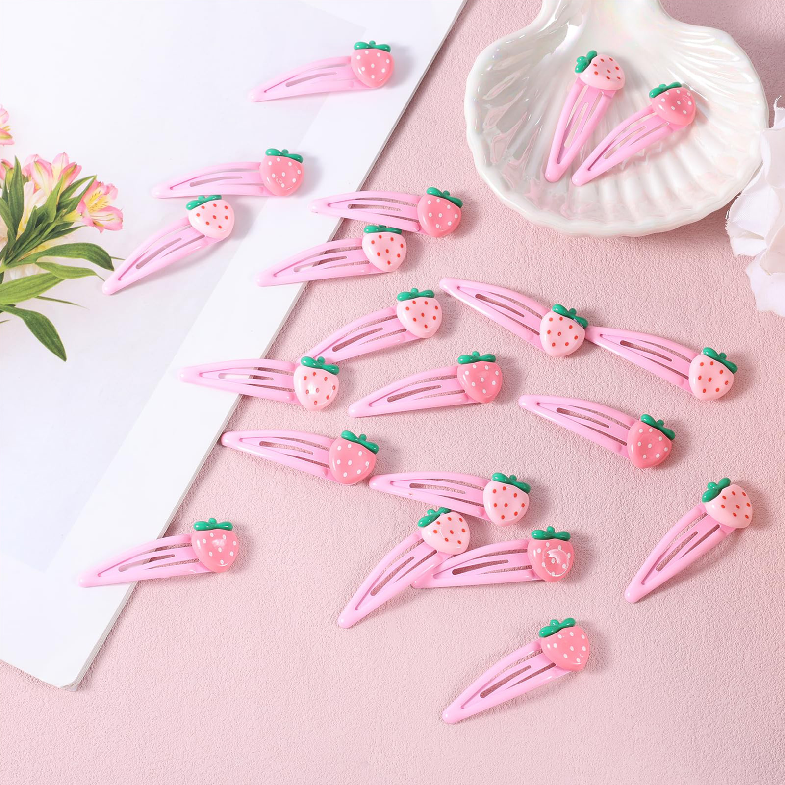 Children's Strawberry Hair Clip Pearlescent 3d Diamond Inlaid Strawberry Hair Clip/headband Lovely Little Girl's Hair Accessory