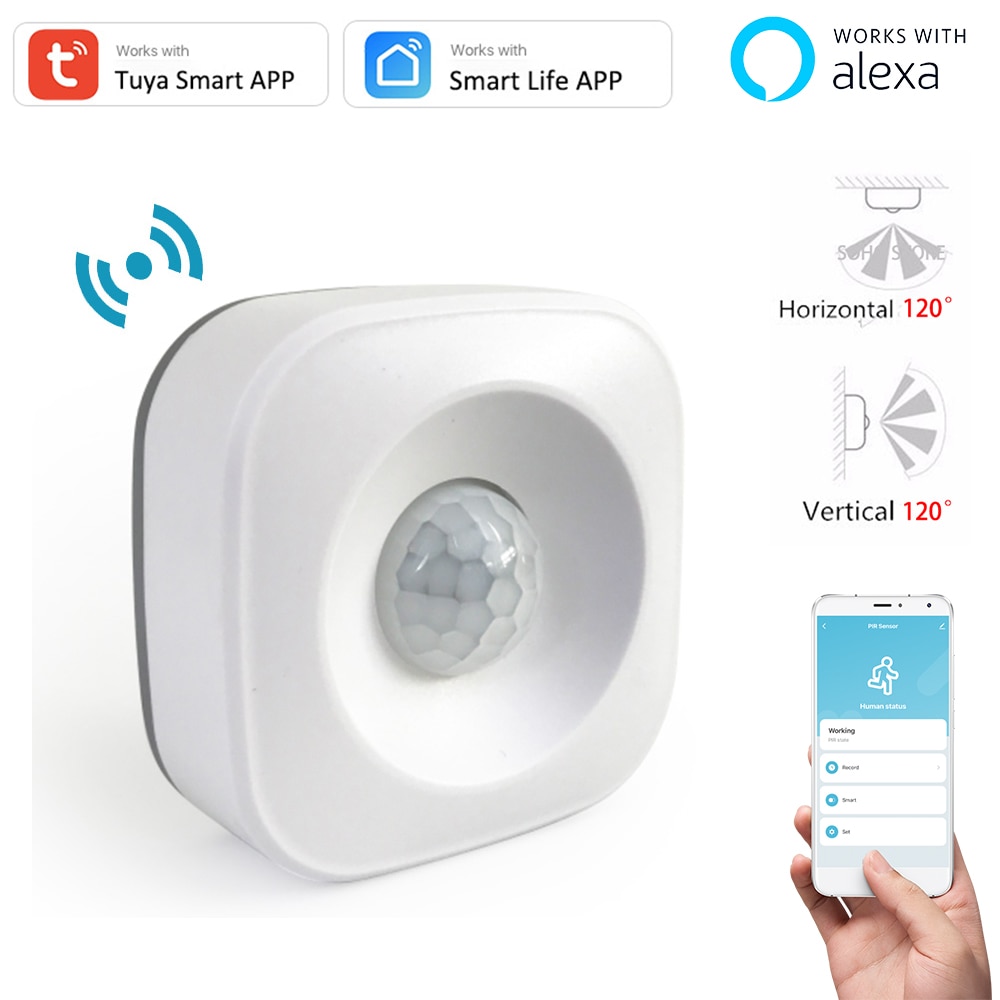 Tuya WIFI PIR Motion Sensor Detector Movement Sensor Smart Life APP Wireless Home Automation System Work with Alexa Scenario Set
