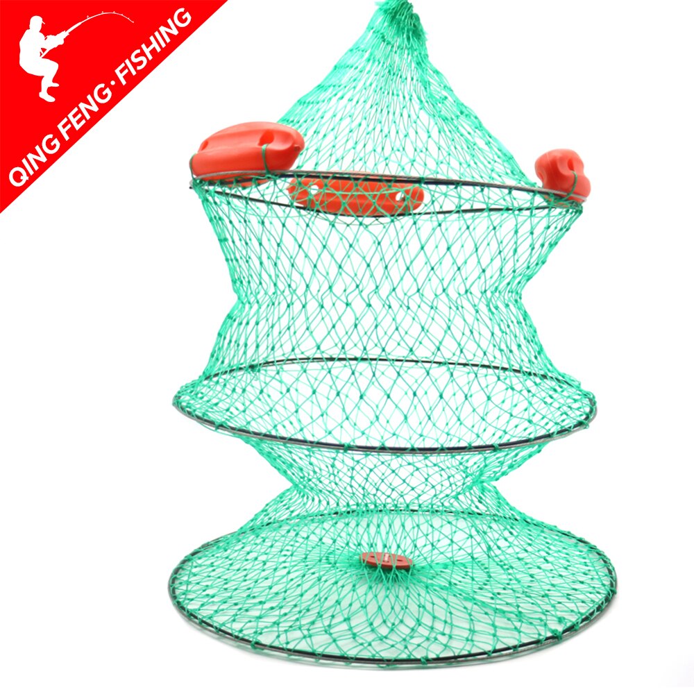 2 Lagen Van Opvouwbare Vissen Kooi Drijvende Kooi Met Diameter Van 40-50 Cm Kunt Vis Te Overleven In de Water